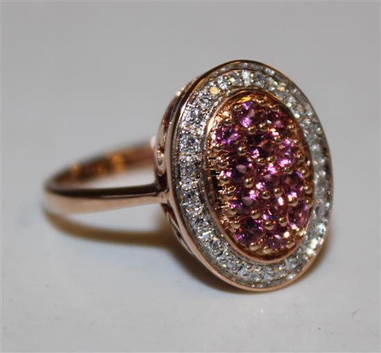 14ct gold diamond and ruby set dress ring